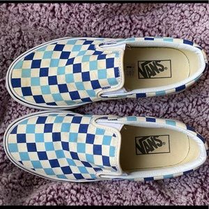 Multicolored Blue Checkered Vans